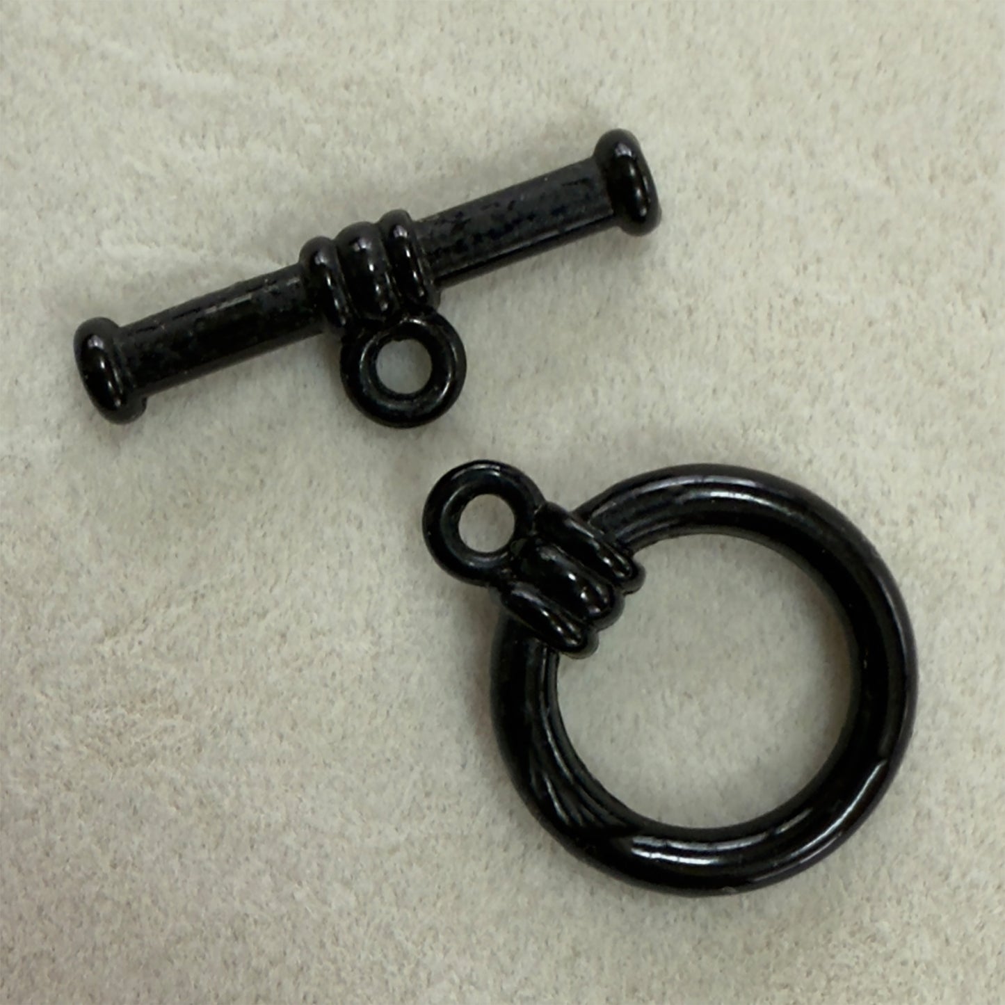 Black Enamel Toggle Clasp 1 Hole (1 piece) - choose size