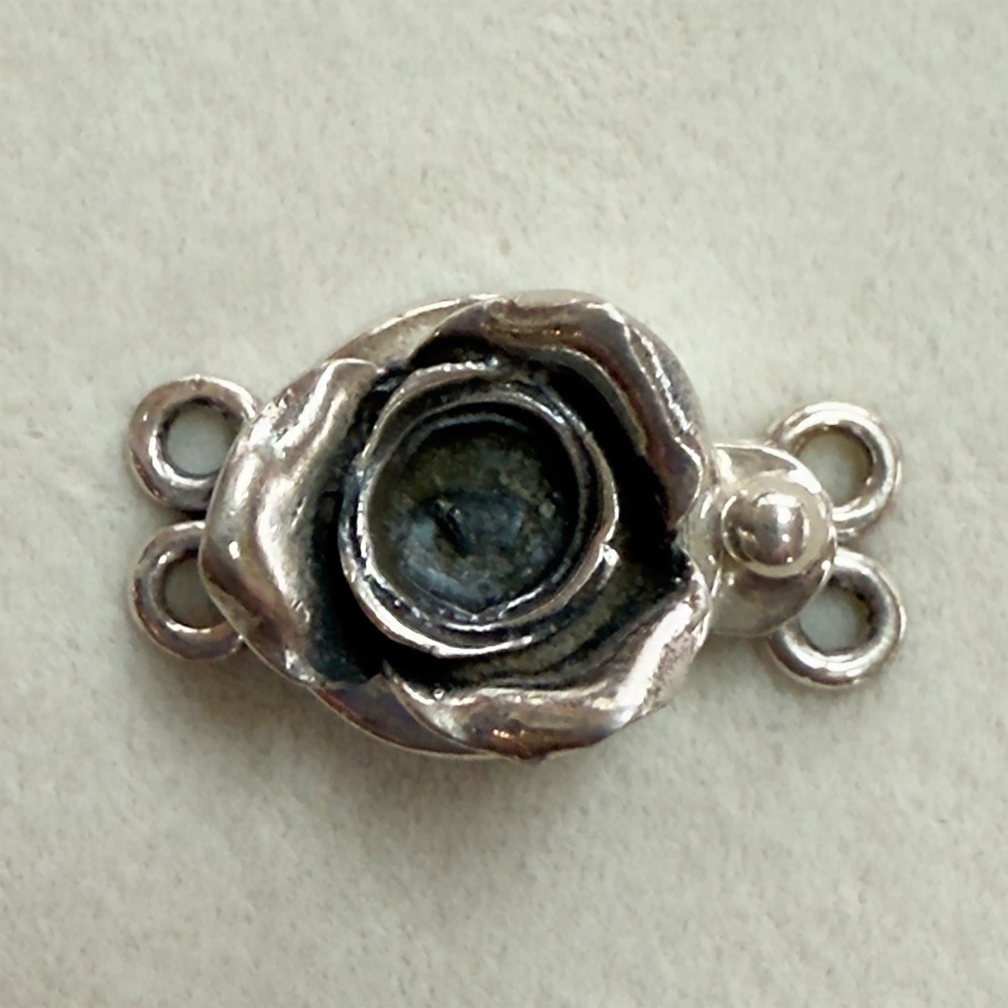 Sterling Silver Box Clasp 2 Hole - one of a kind - 1 piece