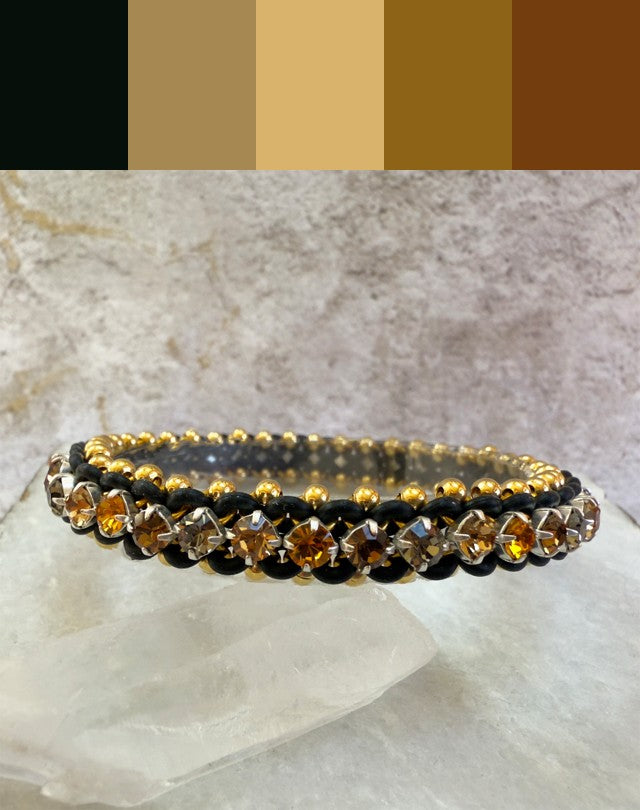 Little Bling Stretch Bracelet Kit with Video Class - Black, Gold & Tortoise Shell Rhinestone Mix