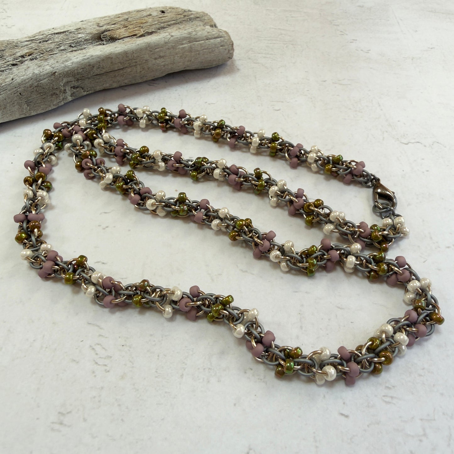 Criss Cross Bead Chain Necklace Kit with Video Class - Dried Flora