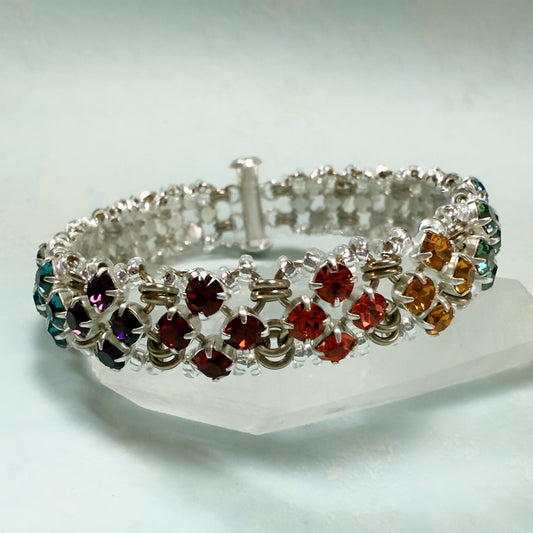 Diamonds & Sparkles Bracelet Kit with Video Class - Champagne, Silver & Vintage Rainbow