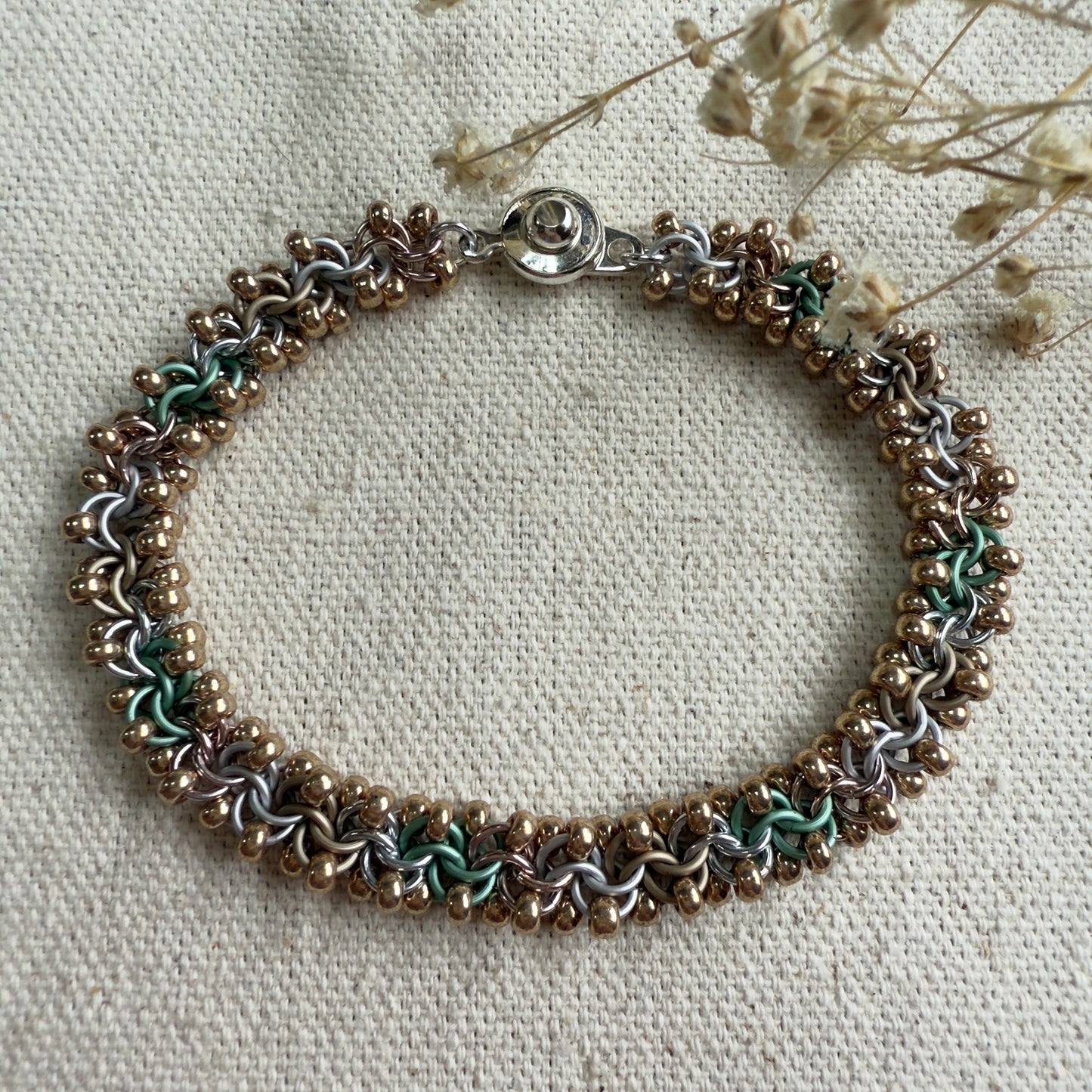 Dimensional Bead Chain Bracelet Kit with Video Class - Dried Flora