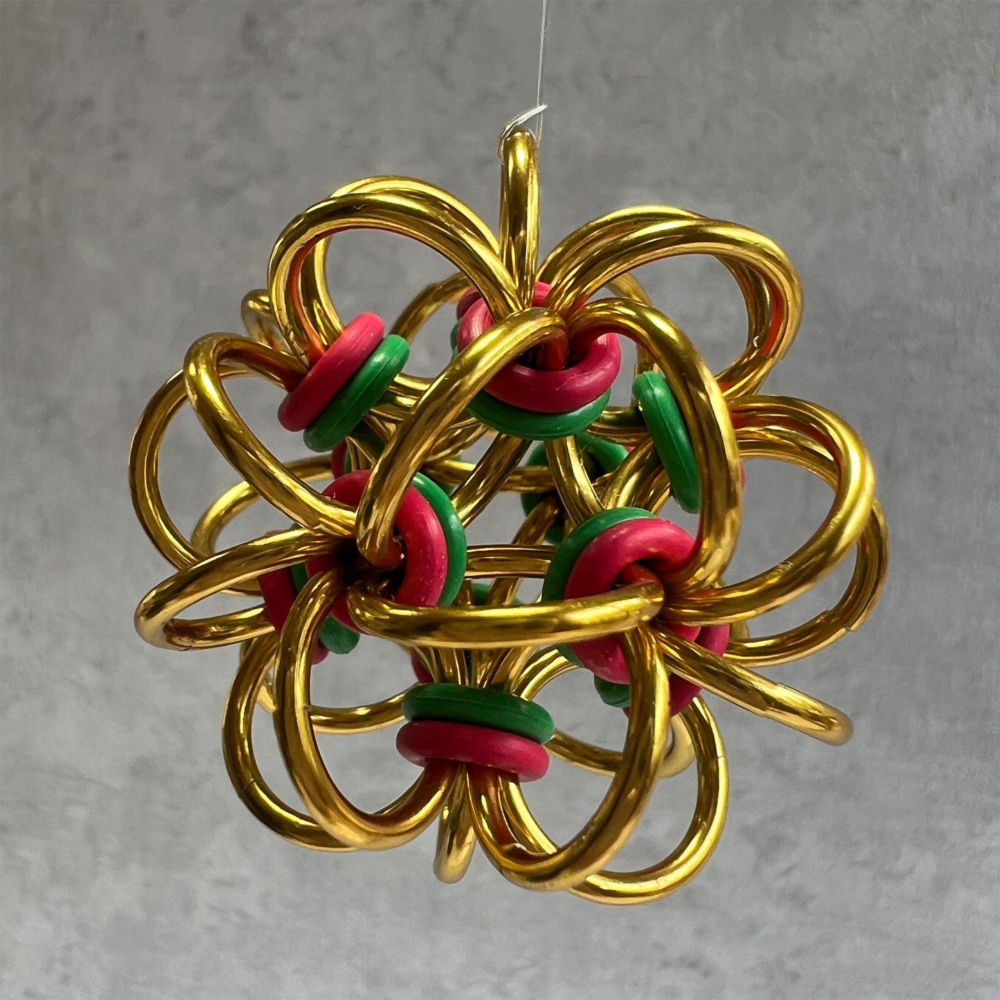 Dodecahedron Ornament Kit with FREE Video - Gold, Red & Green