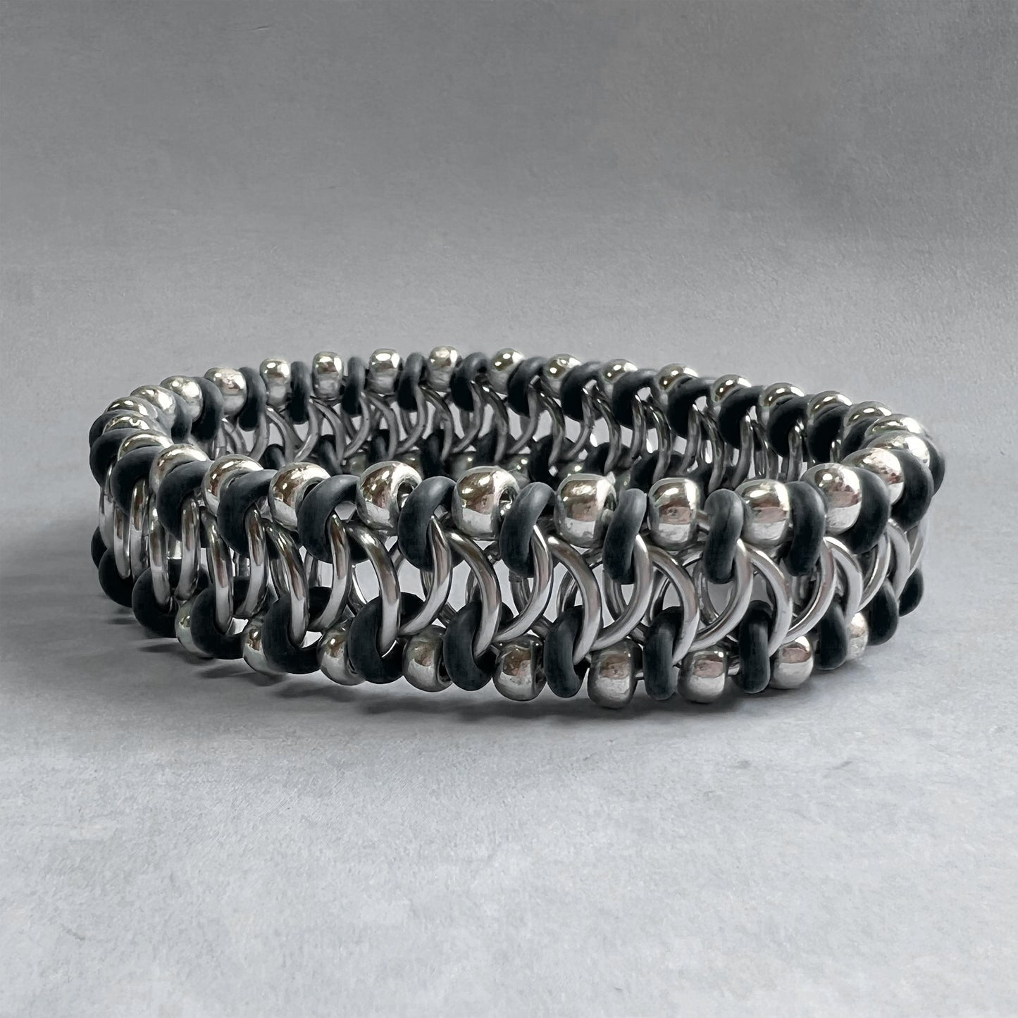 European Delirium Beaded Stretch Bracelet Kit with Video Class - Black, Silver & Sterling Silver Plated Beads