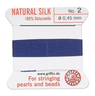 Griffin Natural Silk Thread No 2 - Pearl & Gemstone Knotting - Choose Color