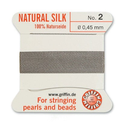 Griffin Natural Silk Thread No 2 - Pearl & Gemstone Knotting - Choose Color