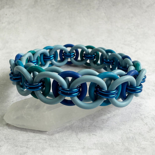 Helm Weave Stretch Bracelet Kit with Free Video Class - Powder Blue, Blue Wave, Celestial, Teal and Royal Blue