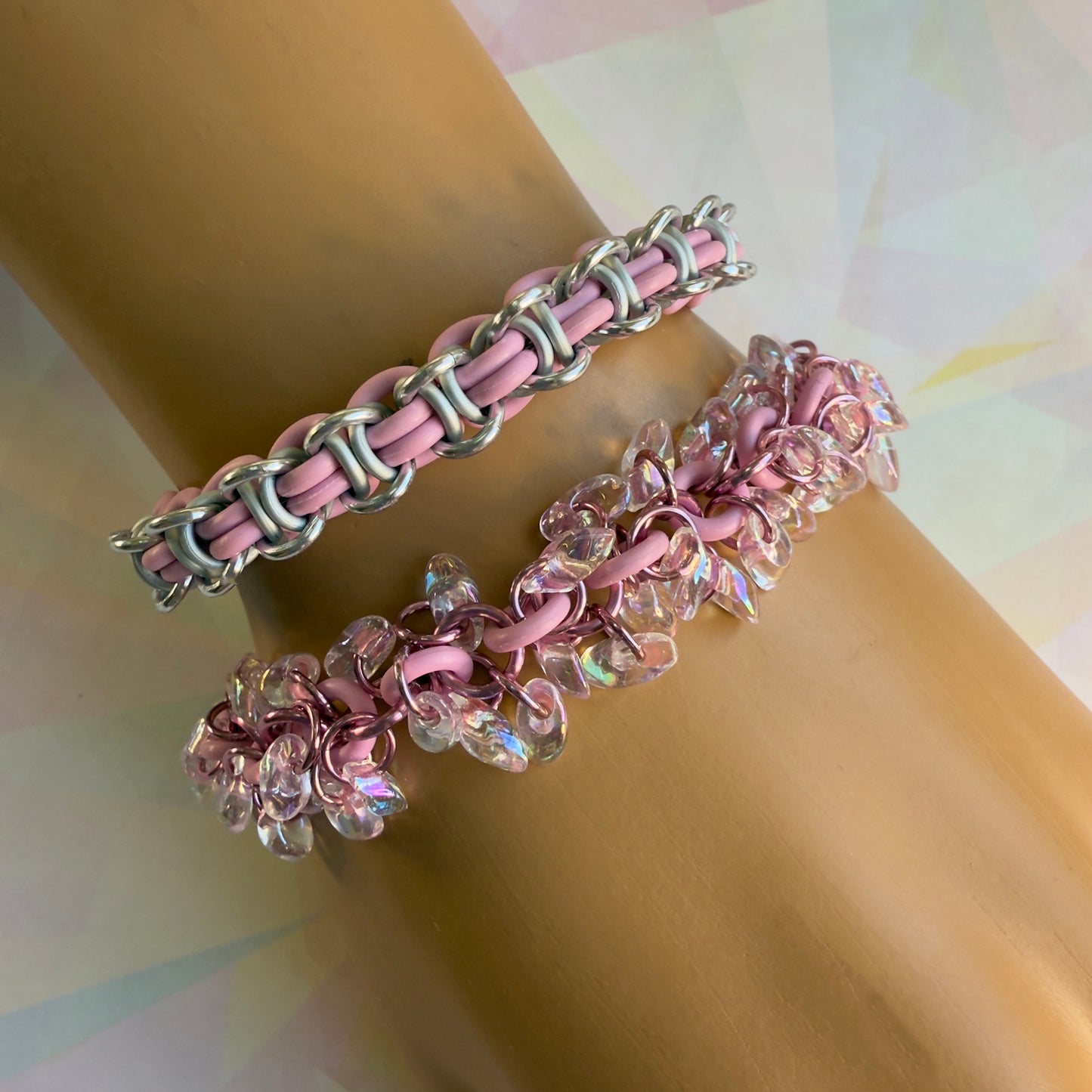 Hoodoo Stretch Bracelet Kit with Free Video - Cupcake Pink, Frost & Silver