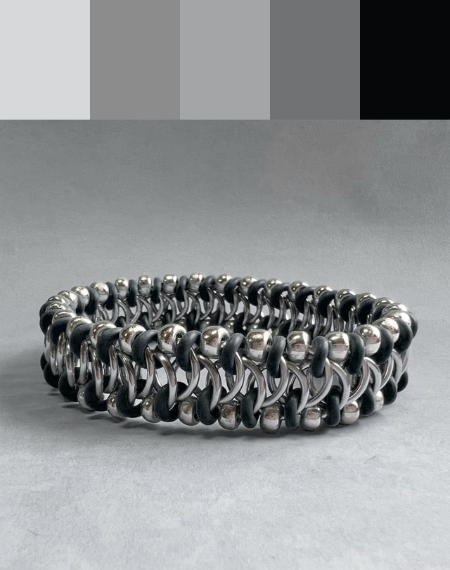 European Delirium Beaded Stretch Bracelet Kit with Video Class - Black, Silver & Sterling Silver Plated Beads