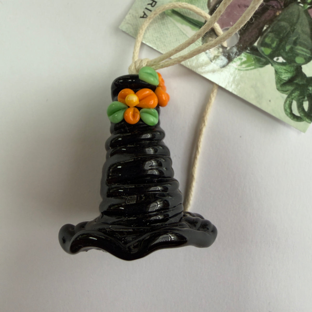 Witch Hat Lampwork Bead by NiniBeads - OOAK