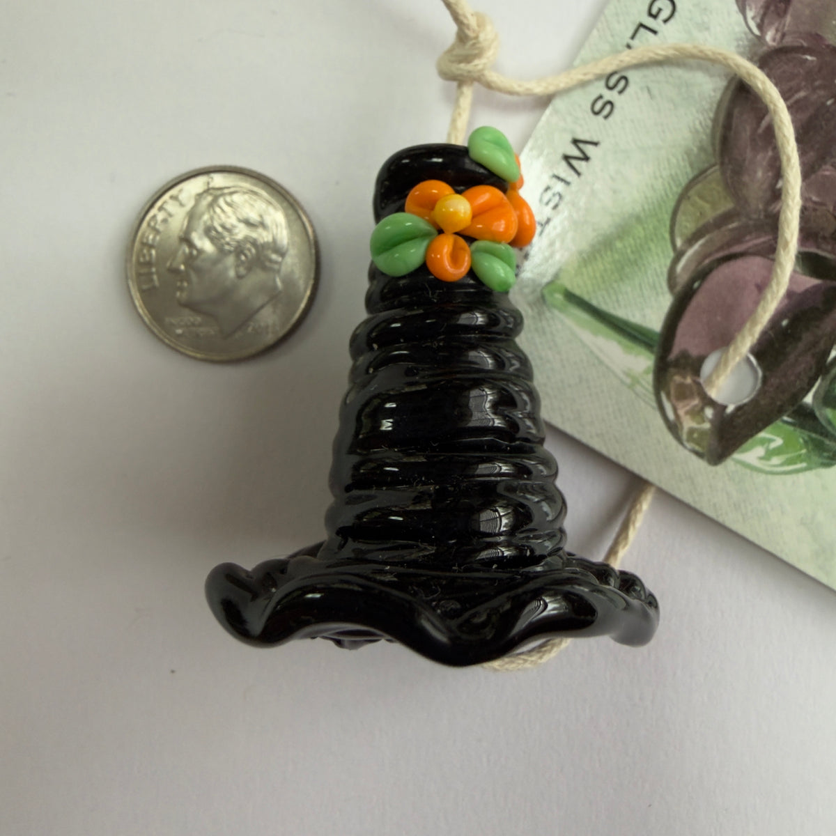 Witch Hat Lampwork Bead by NiniBeads - OOAK
