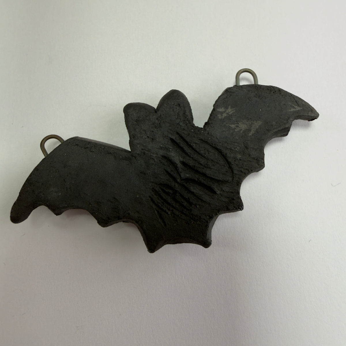 MAKU Raku Bat Pendant OOAK - Raku Pottery Pendant
