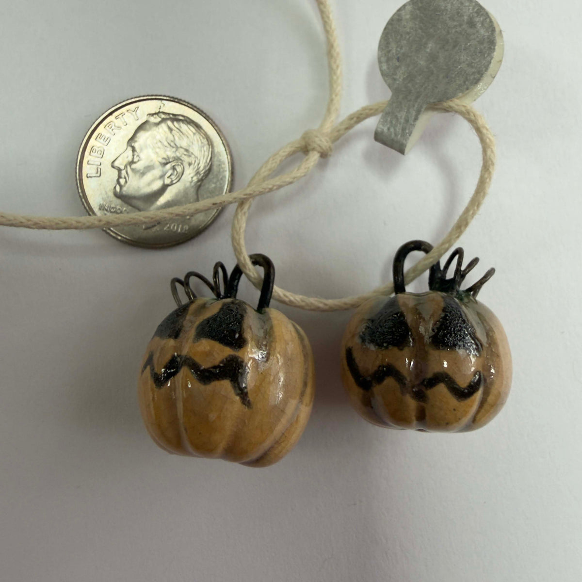 Handmade Ceramic Pumpkin Pendants OOAK