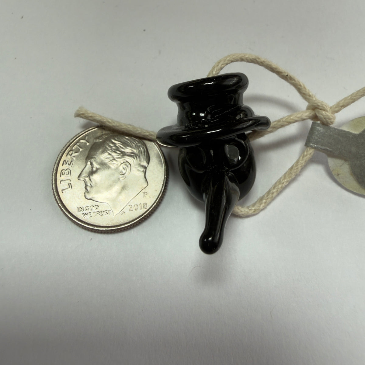 Handmade Lampwork Bead Plague Mask Face - black