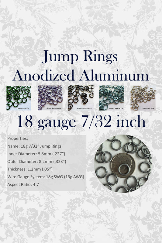 Jump Rings AA 18g 7/32" (SWG) ID: 5.8mm - Choose color & quantity