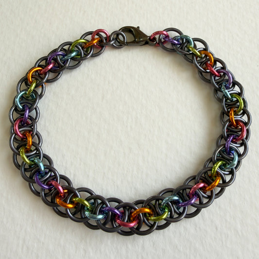 Kyy Chain Bracelet Kit with Free Video Class - Gunmetal and Tropical Rainbow