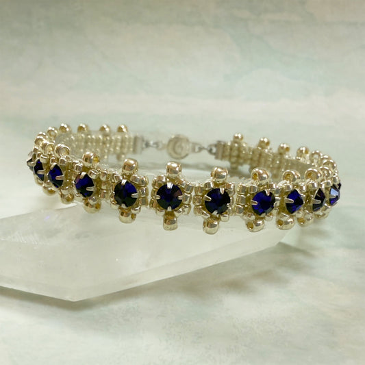 Ladder Stitch Tennis Bracelet Kit with Video Class - Silver & Cobalt