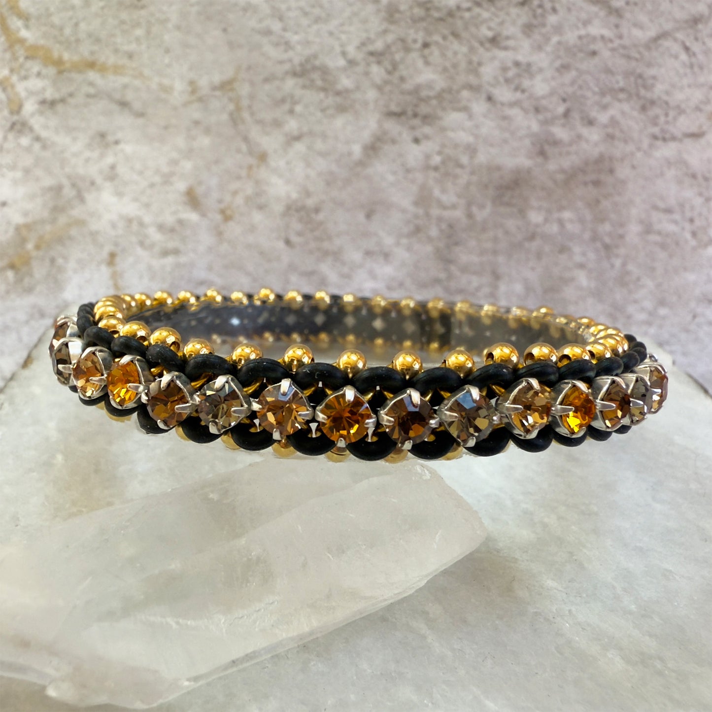 Little Bling Stretch Bracelet Kit with Video Class - Black, Gold & Tortoise Shell Rhinestone Mix