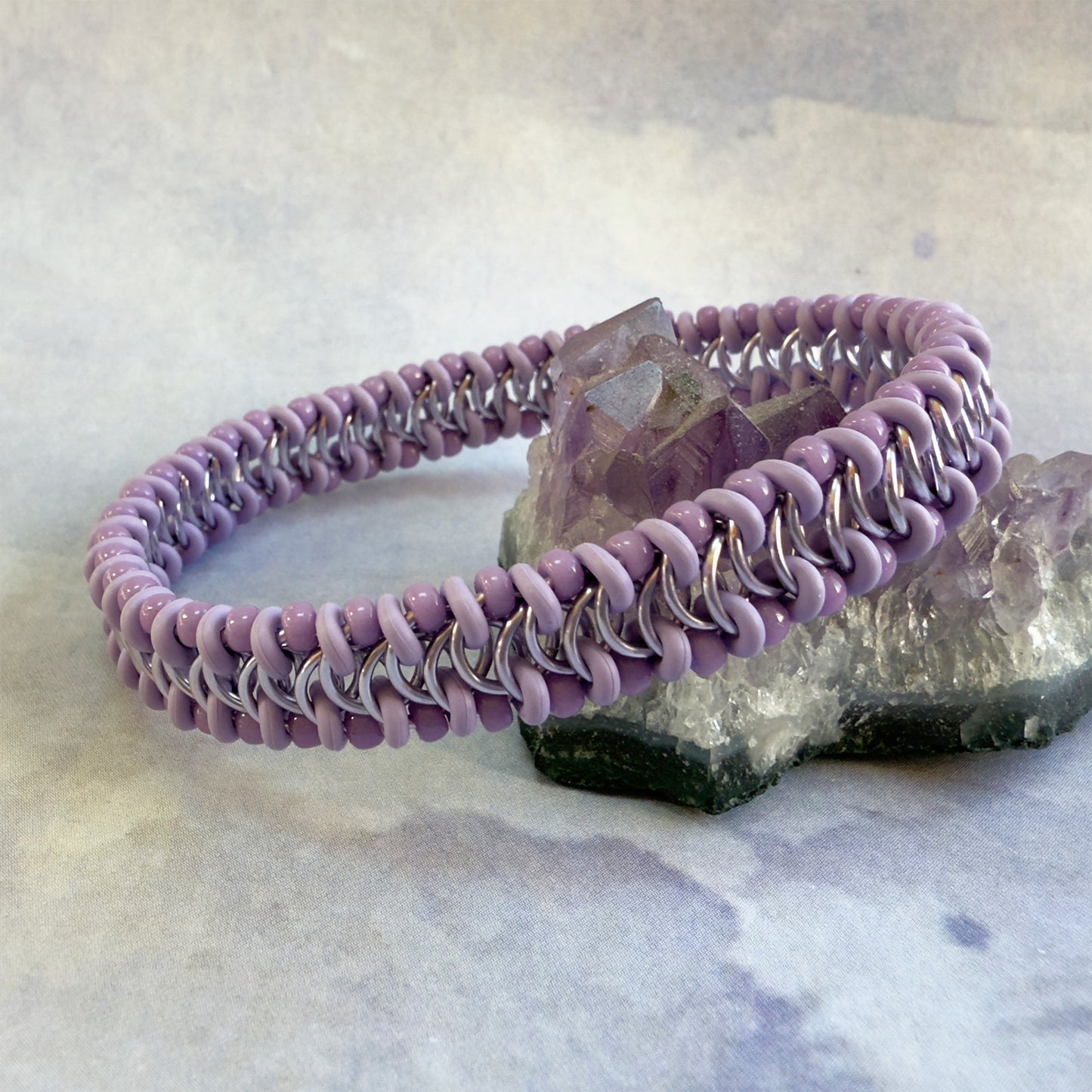 Mini European Delirium Beaded Stretch Bracelet Kit with Video Class - Pastel Purple