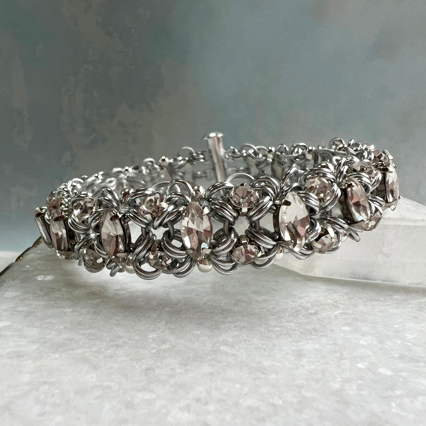 Navette Empress Bracelet Kit with Video Class - Silver & Crystal