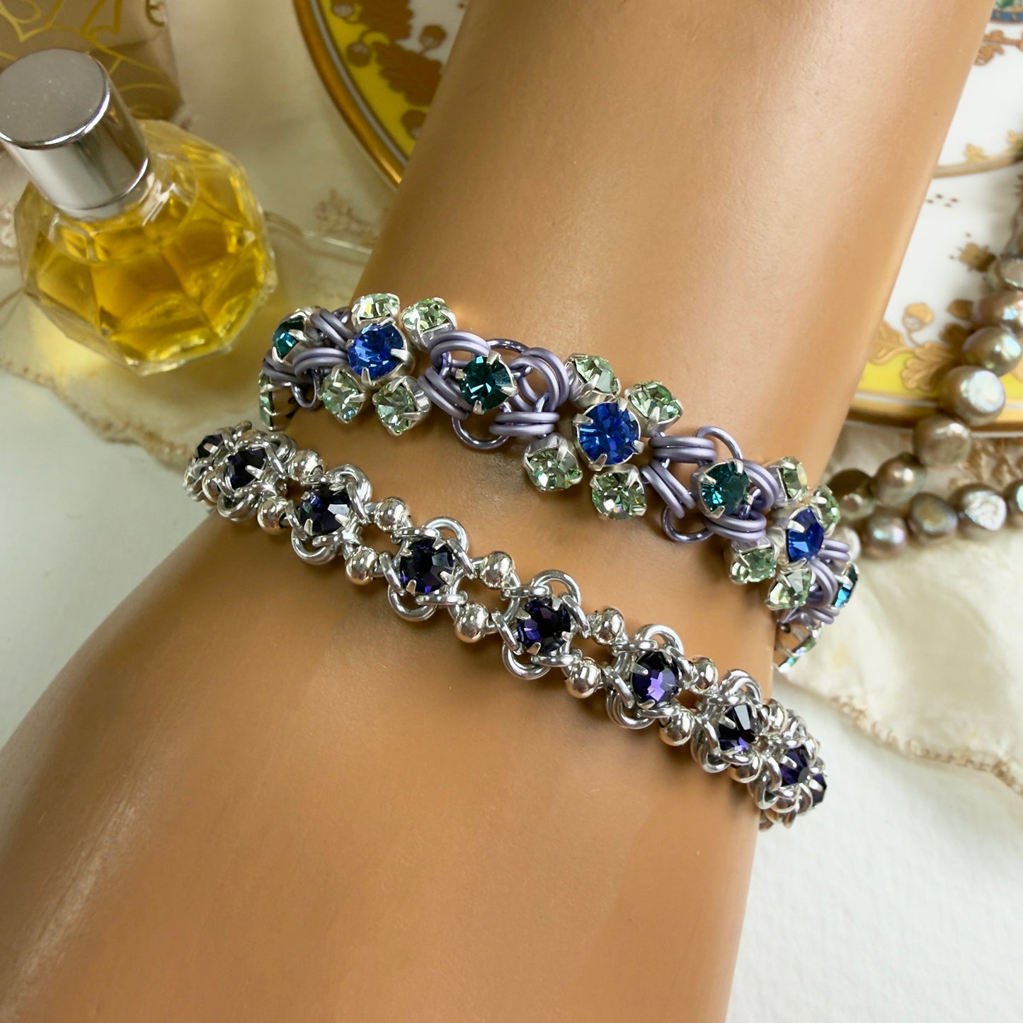 Papillon Link Bracelet Kit with Video Class - Lavender with Sapphire, Chrysolite & Indicolite