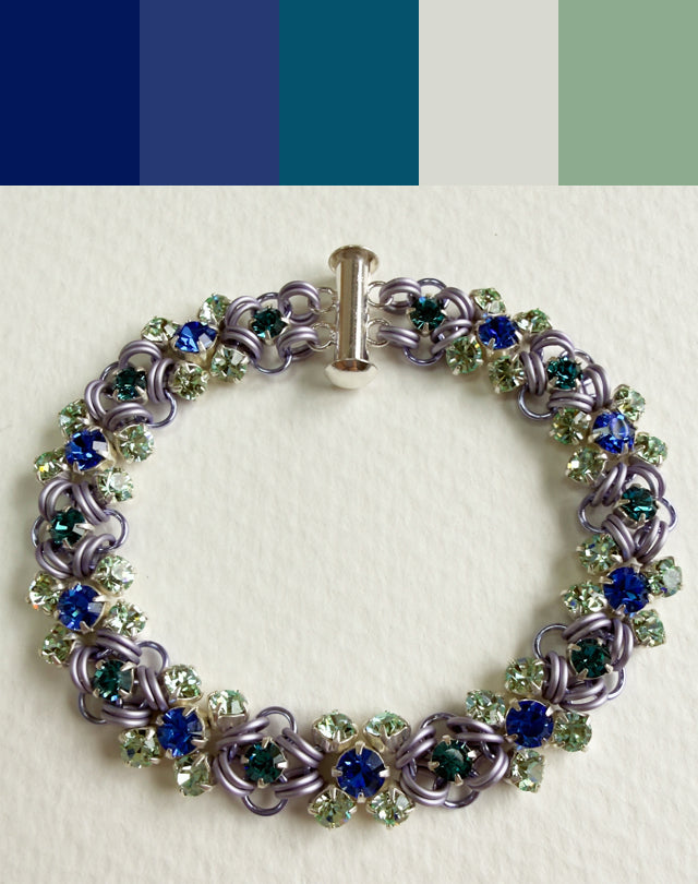 Papillon Link Bracelet Kit with Video Class - Lavender with Sapphire, Chrysolite & Indicolite