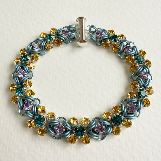 Papillon Link Bracelet Kit with Video Class - Sky Blue with Blue Zircon, Light Topaz & Violet