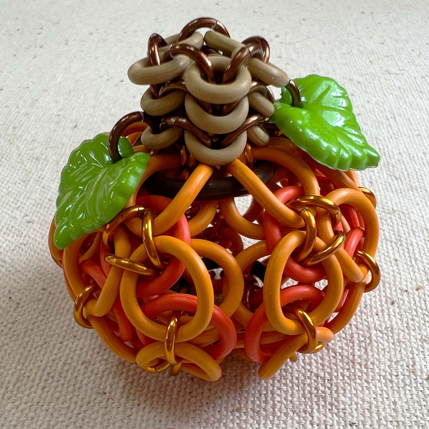 Pumpkin 3D Oriental Kaleidoscope Kit and Free Video - Bright Orange, Coral and Lt Tan