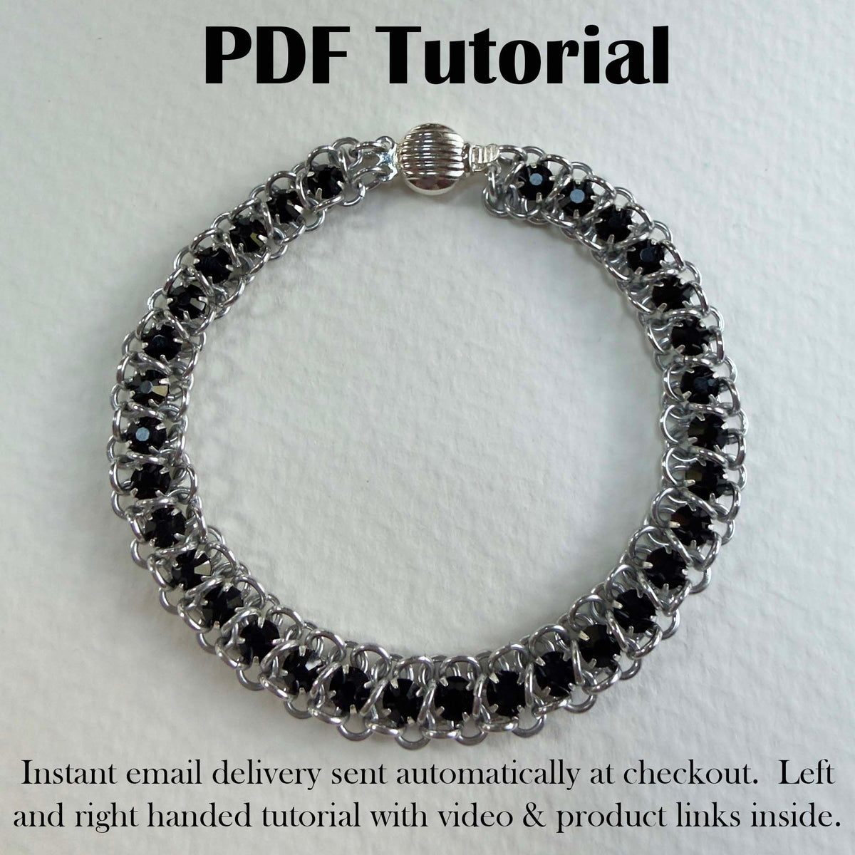Rose Montee Tennis Bracelet PDF Tutorial with Video Classes - Left & Right Handed