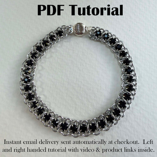Rose Montee Tennis Bracelet PDF Tutorial with Video Classes - Left & Right Handed