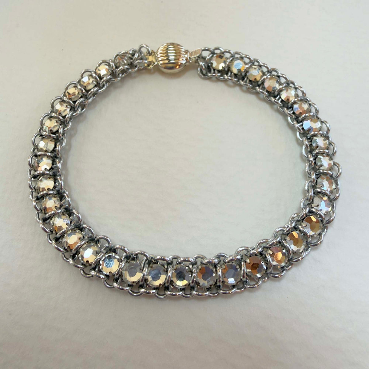 Rose Montee Tennis Bracelet Kit with PDF Tutorial & Video Class - Silver & Crystal