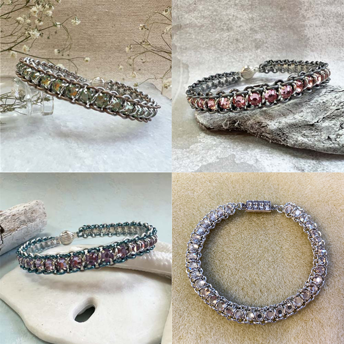 Rose Montee Tennis Bracelet PDF Tutorial with Video Classes - Left & Right Handed