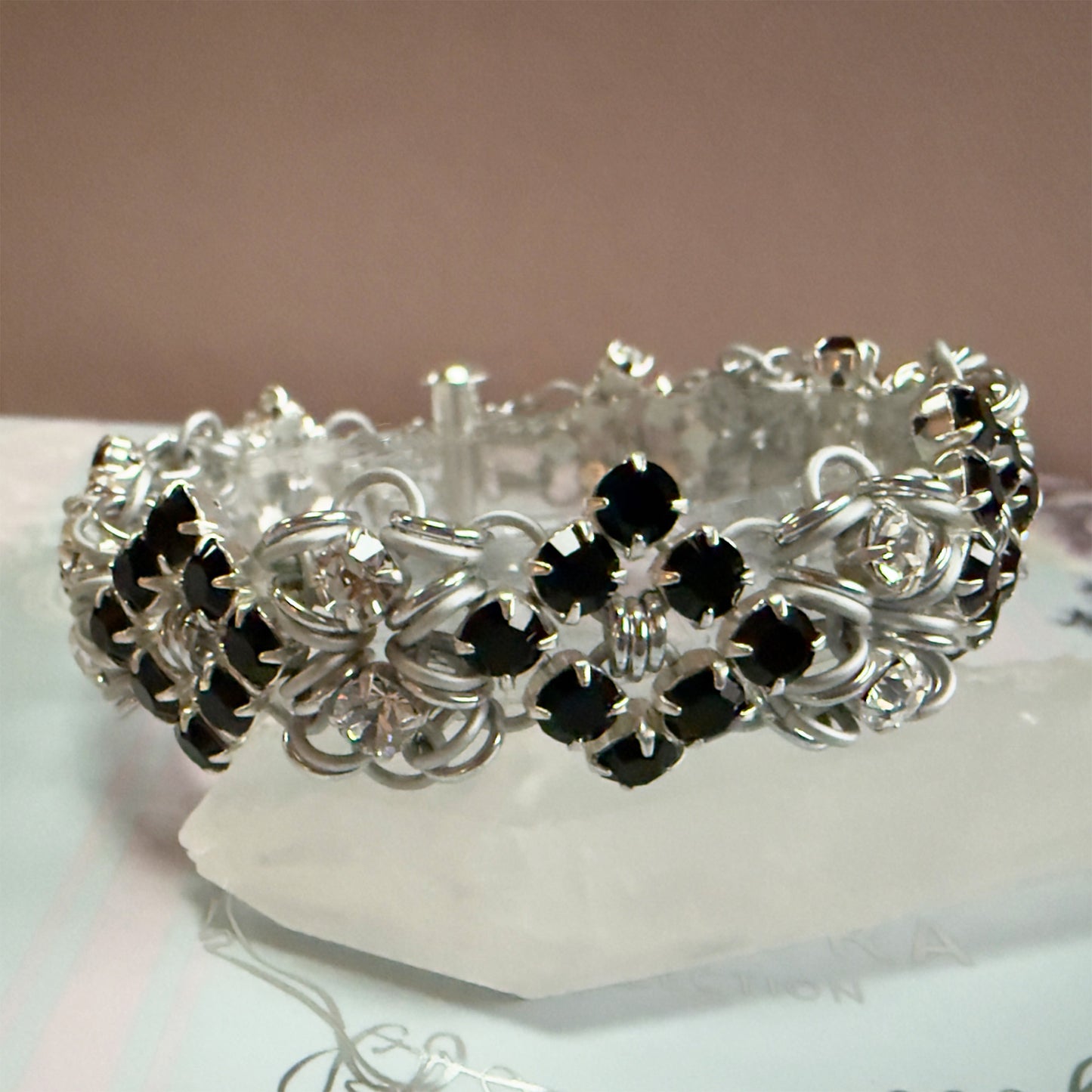 Rhinestone Buckle Bracelet Kit with Video Class - Silver, Frost, Jet & Crystal