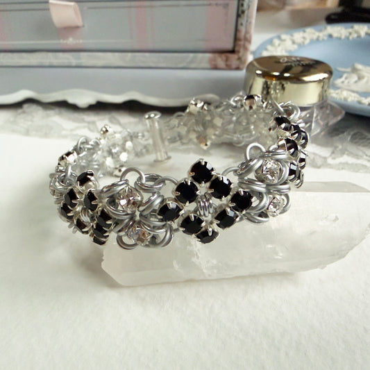 Rhinestone Buckle Bracelet Kit with Video Class - Silver, Frost, Jet & Crystal