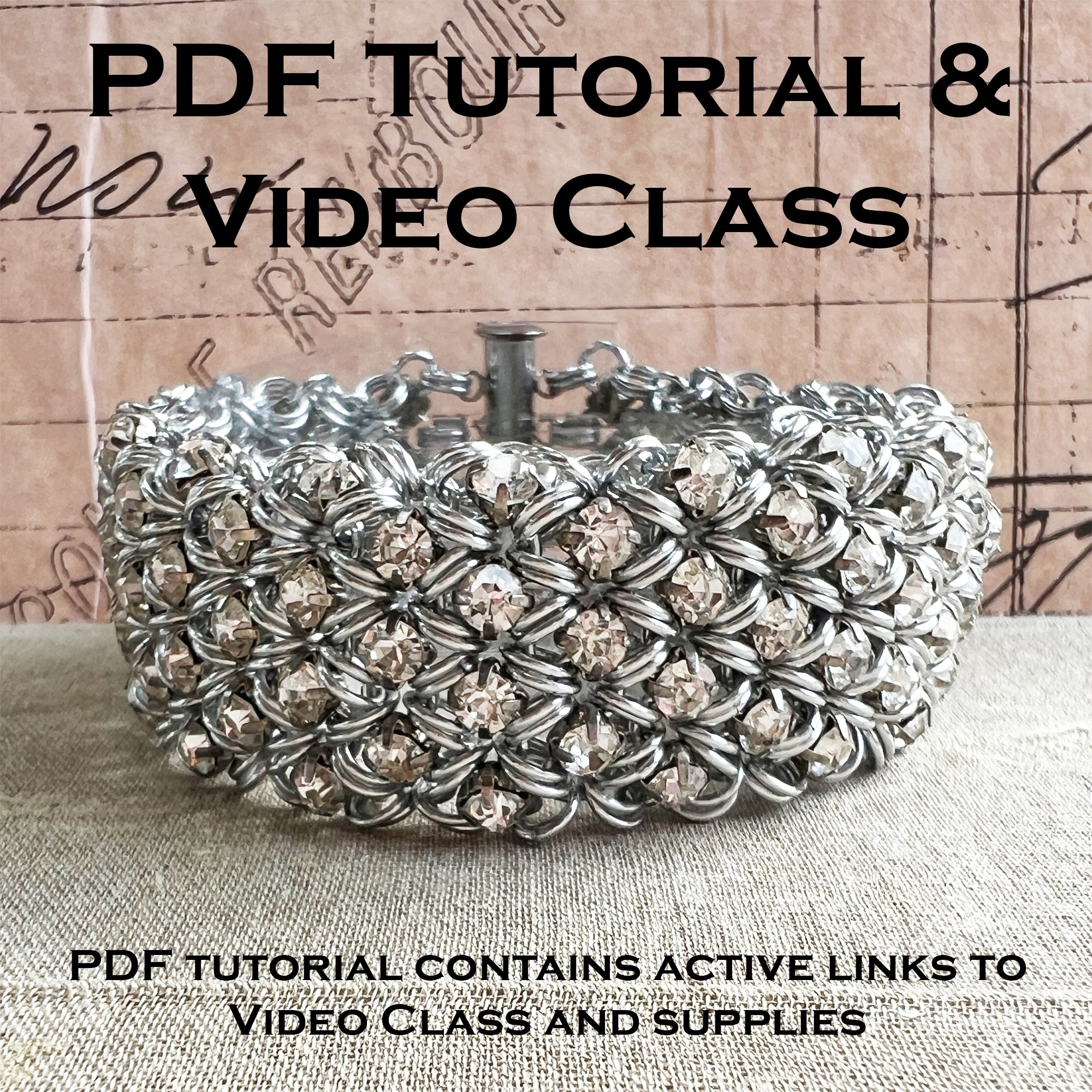 One Rhinestone Pdf Rhinestone Cuff Bracelet PDF Tutorial & Video Class - NO PHYSICAL ITEM ...