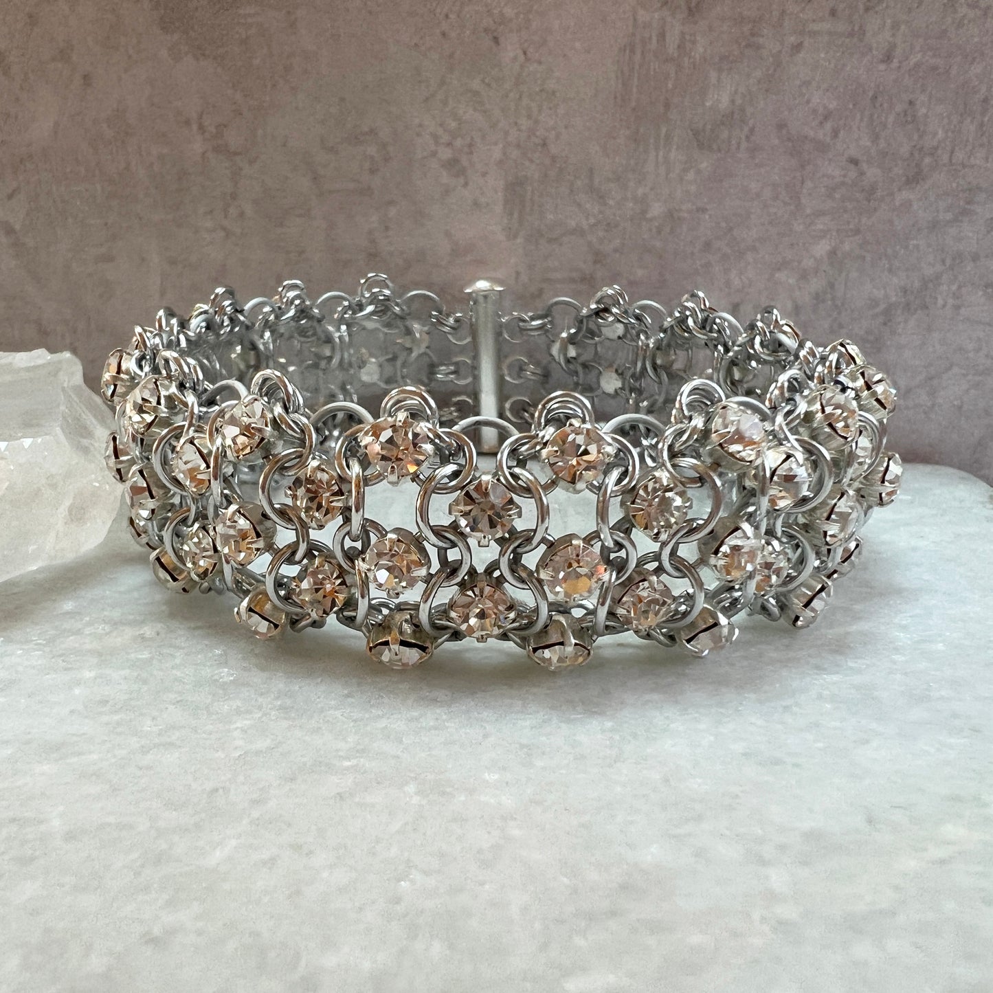 Rhinestones in Gridlock Preciosa Bracelet Kit with Video Class- Silver & Crystal