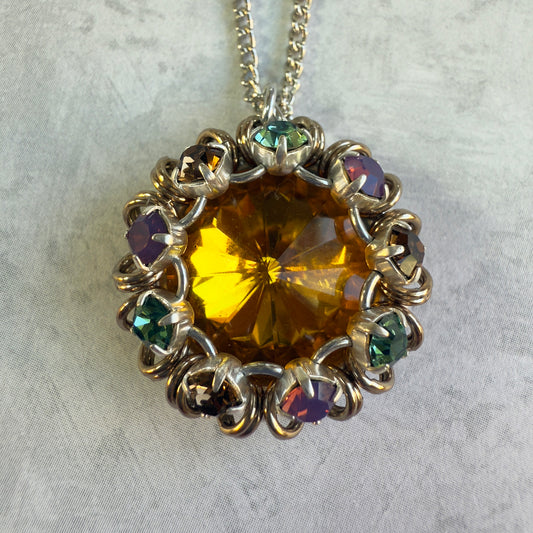 Rivoli and Rhinestone Pendant Necklace Kit with Video Class - Fall Splendor