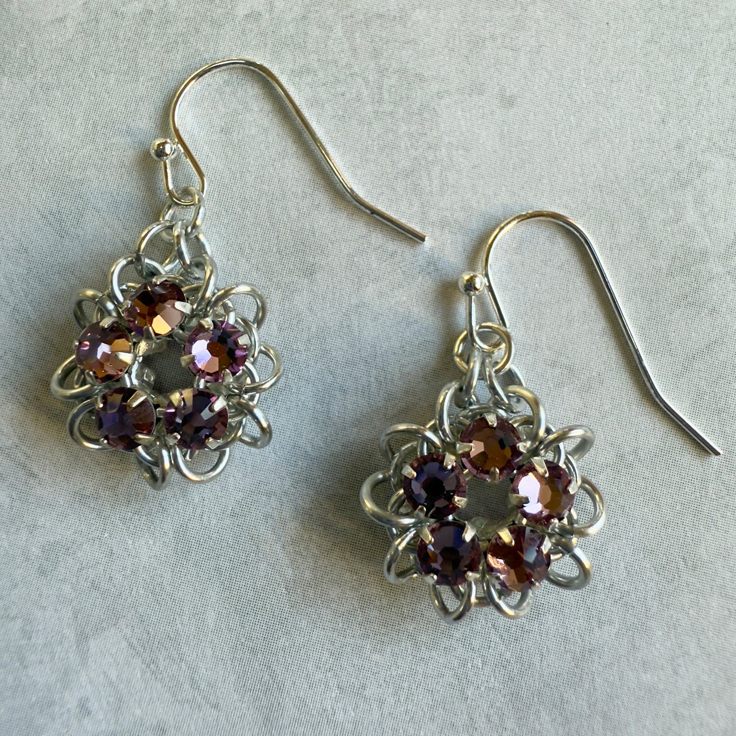 Rose Montee Starburst Earrings Mini Kit with Video Class - choose birthstone color