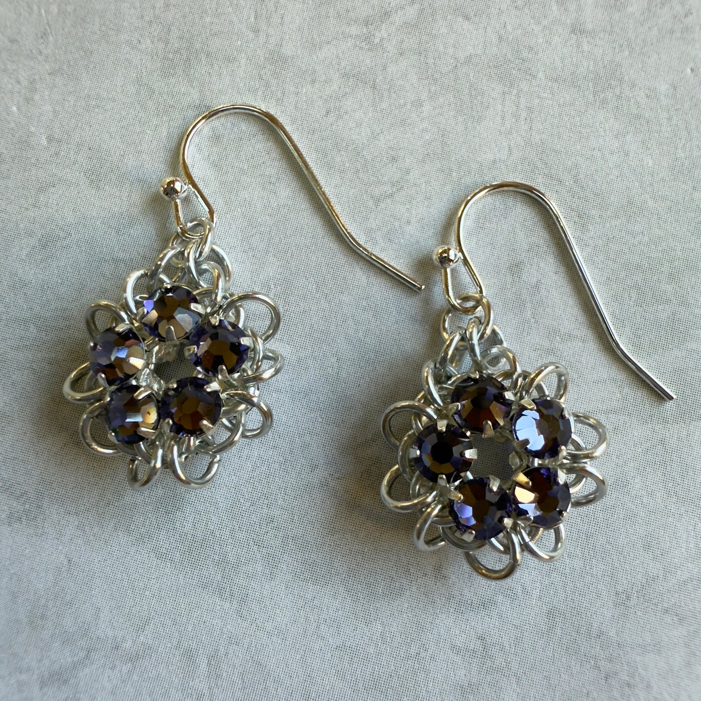 Rose Montee Starburst Earrings Mini Kit with Video Class - choose birthstone color