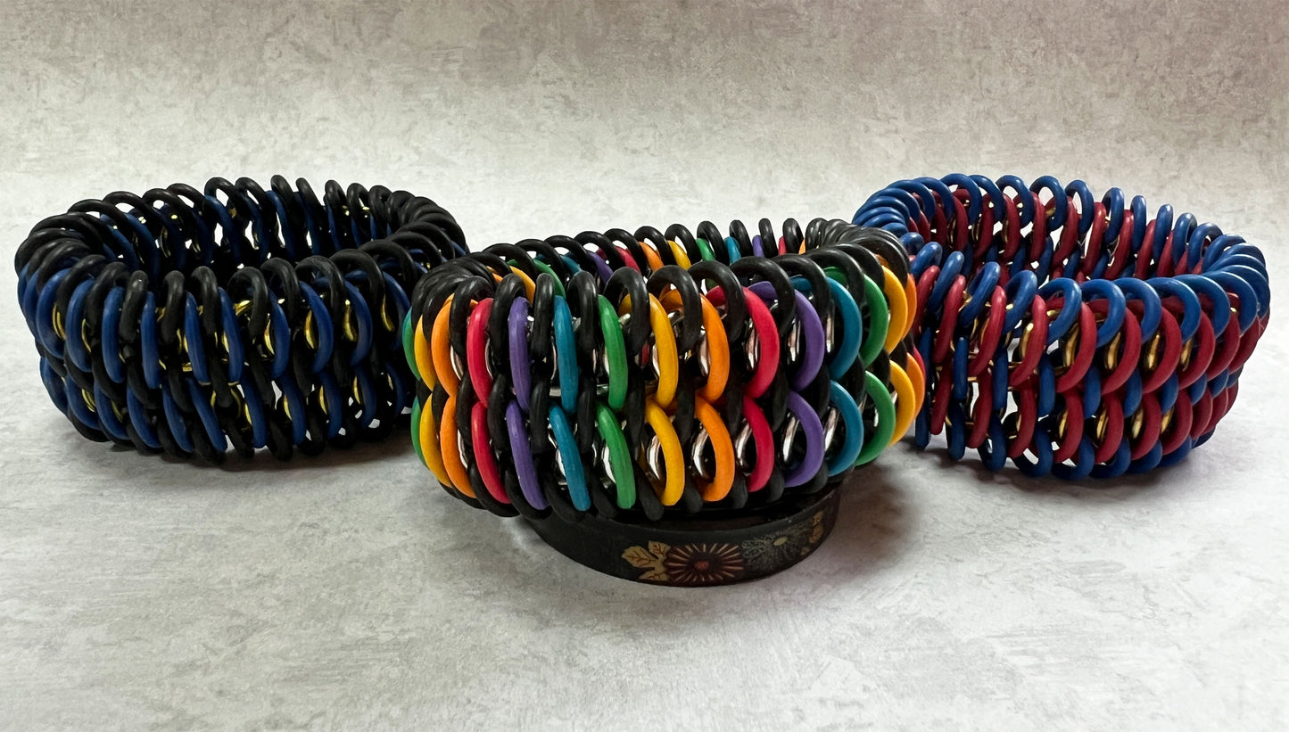 Scaled European 4 in 1 Stretch Bracelet Kit with FREE Video - Black, Silver & Rainbow