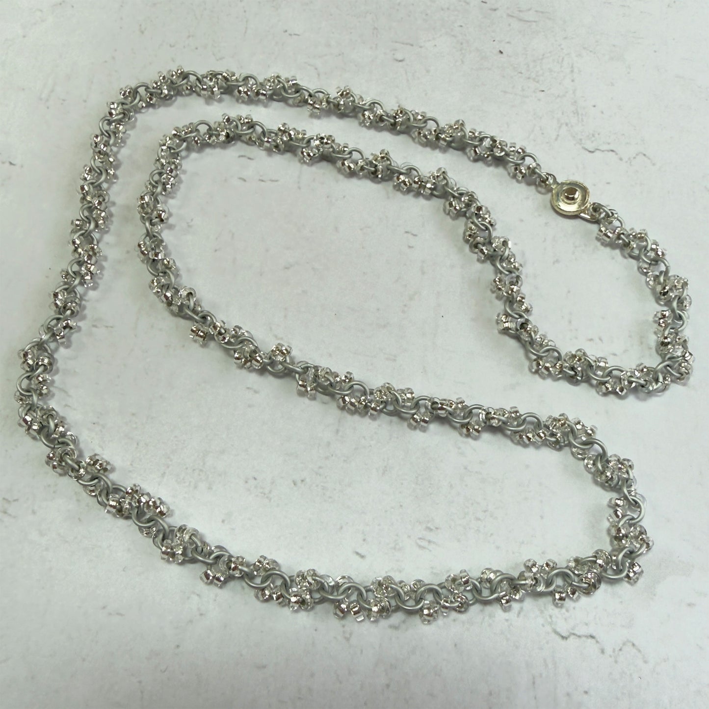 Simple Beaded Spiral Chain Mini Kit with Video Class - Silver Frost & Silver Lined Crystal