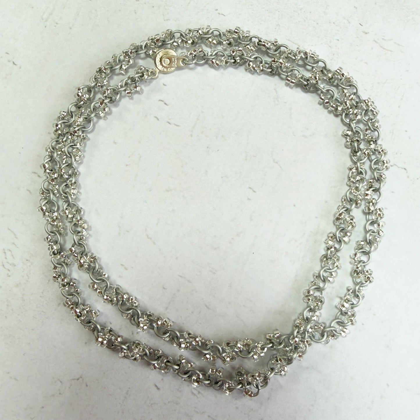 Simple Beaded Spiral Chain Mini Kit with Video Class - Silver Frost & Silver Lined Crystal