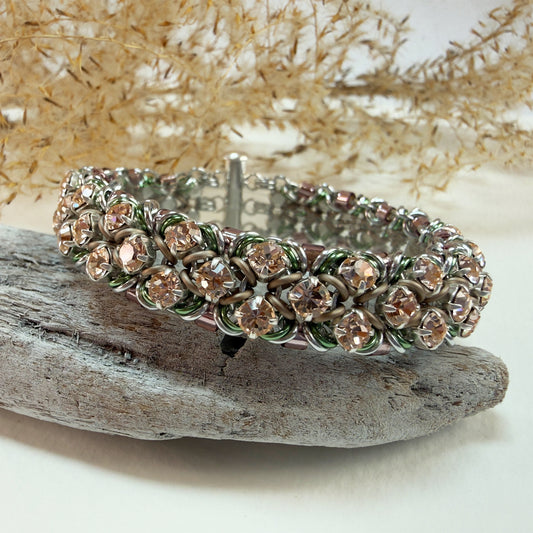 Single Double Delica Rhinestone Bracelet Kit with Video Class - Dried Flora