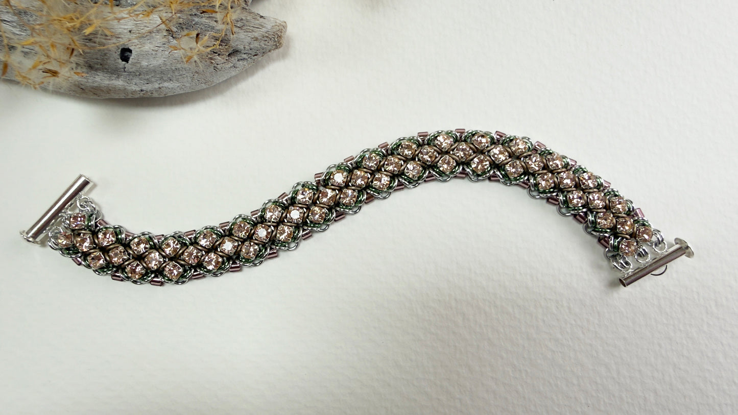 Single Double Delica Rhinestone Bracelet Kit with Video Class - Dried Flora