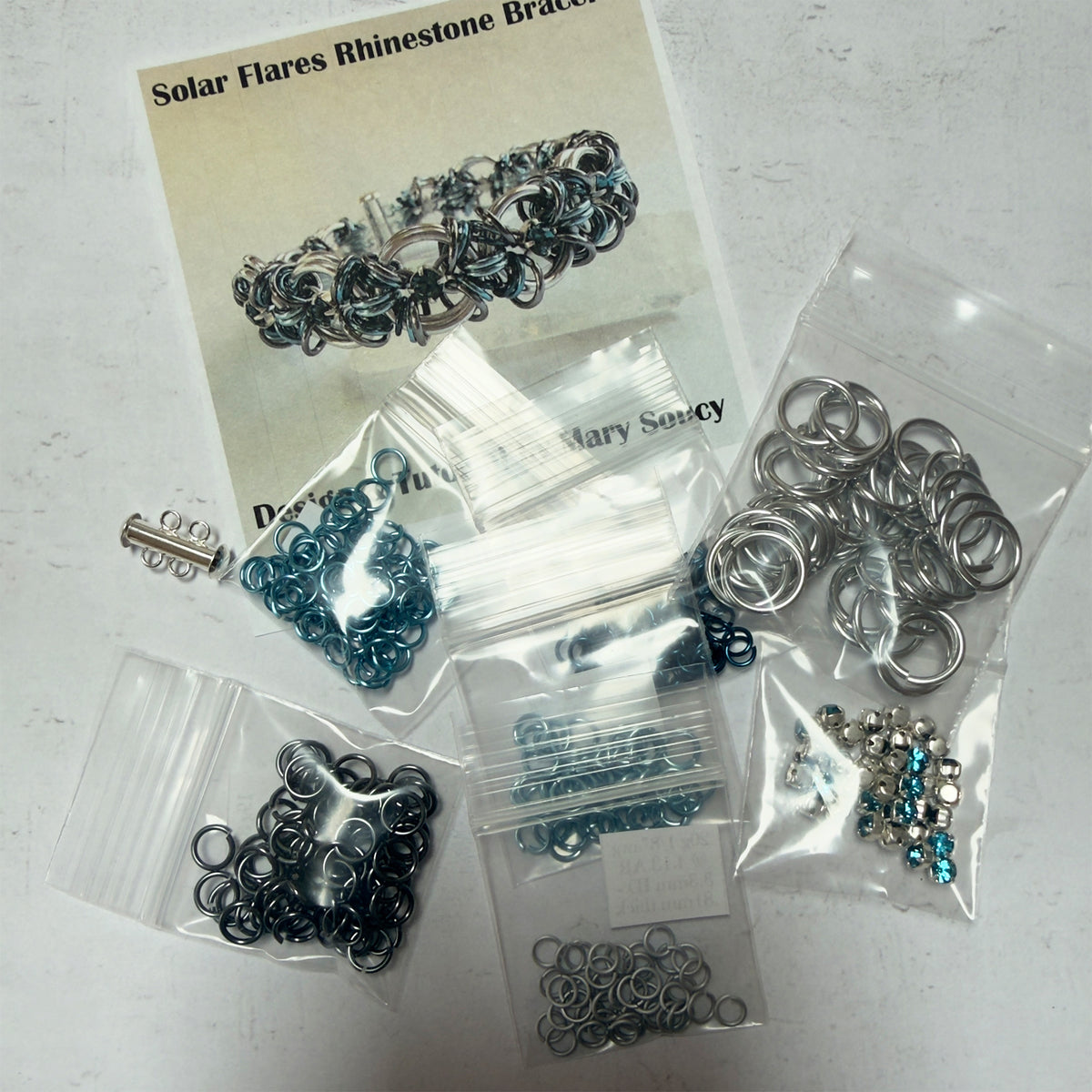 Solar Flare Rhinestone Bracelet Kit with Video Class - Blue Mix
