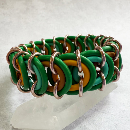 Vertebrae Stretch Bracelet Kit with Free Video Class - Green, Buttercup, Aqua Sea Foam & Khaki Tan