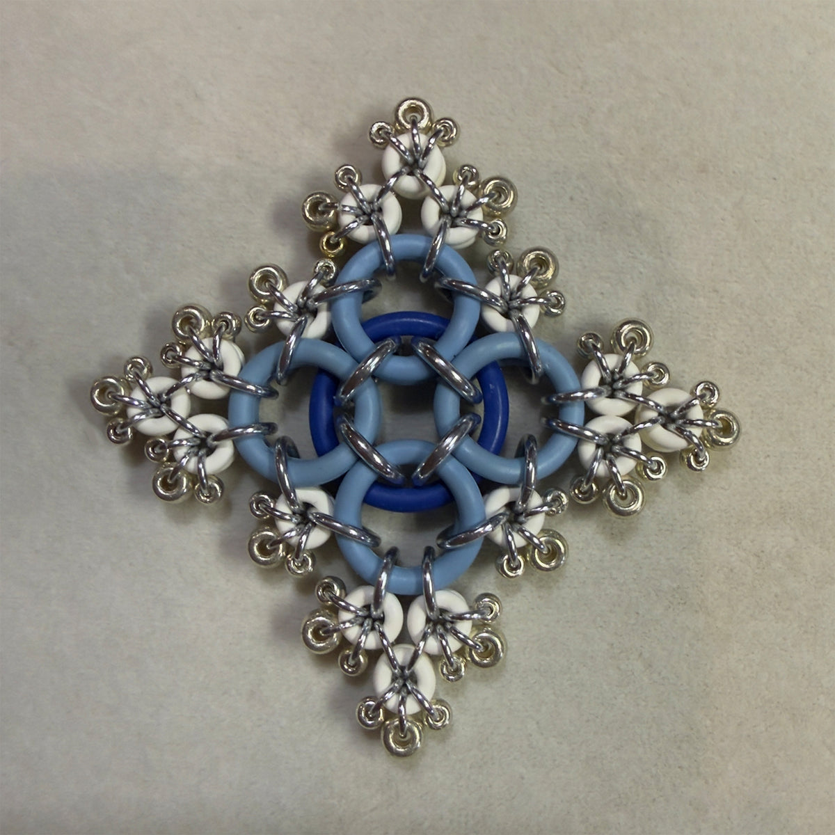 Victorian Beaded Ornament Kit with Video Class - Blue, White & Silver
