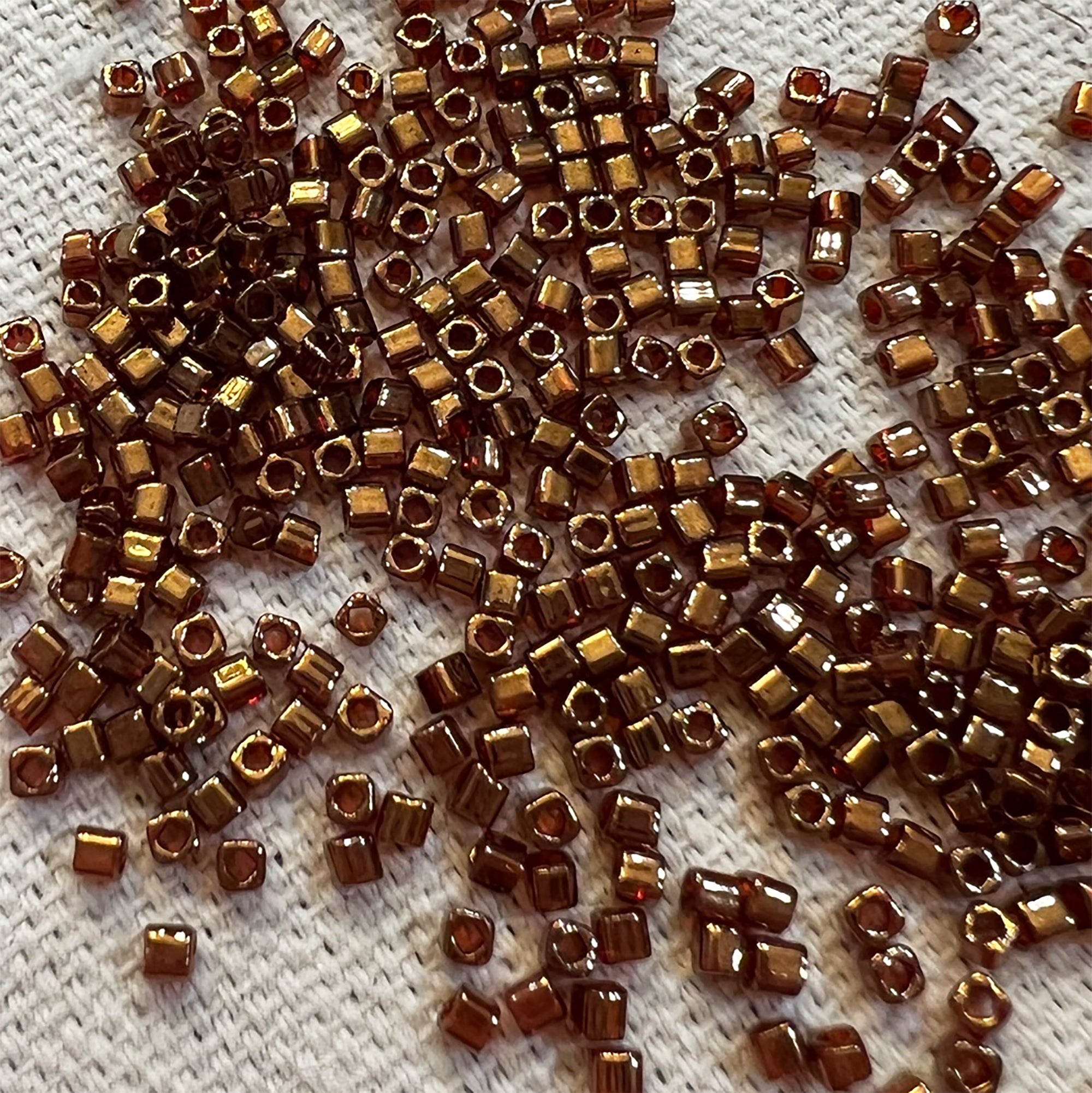 Toho CUBE Seed Beads 4mm BRONZE