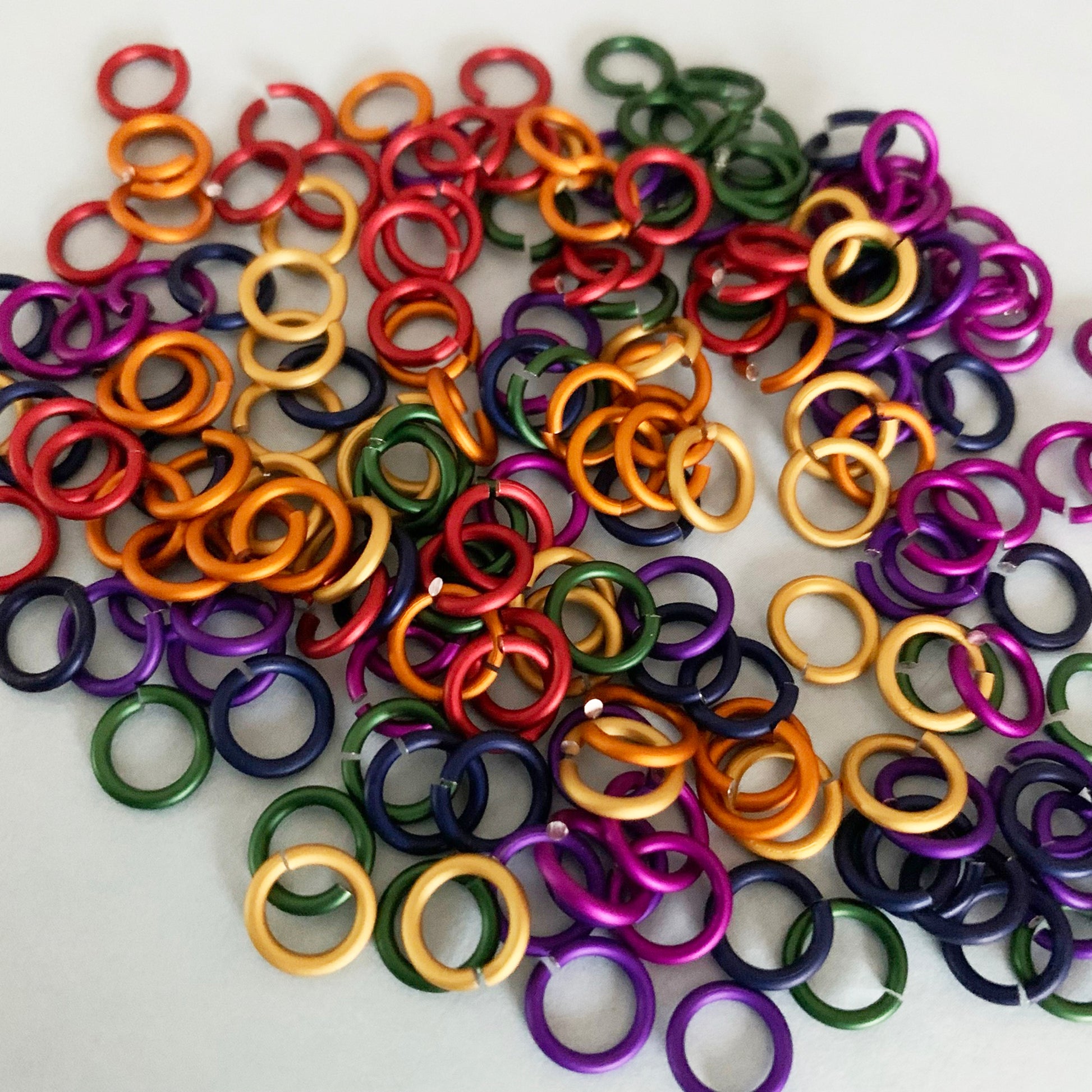 18g 3/16 Jump Rings Rainbow Mixed - hand picked- choose matte or shiny