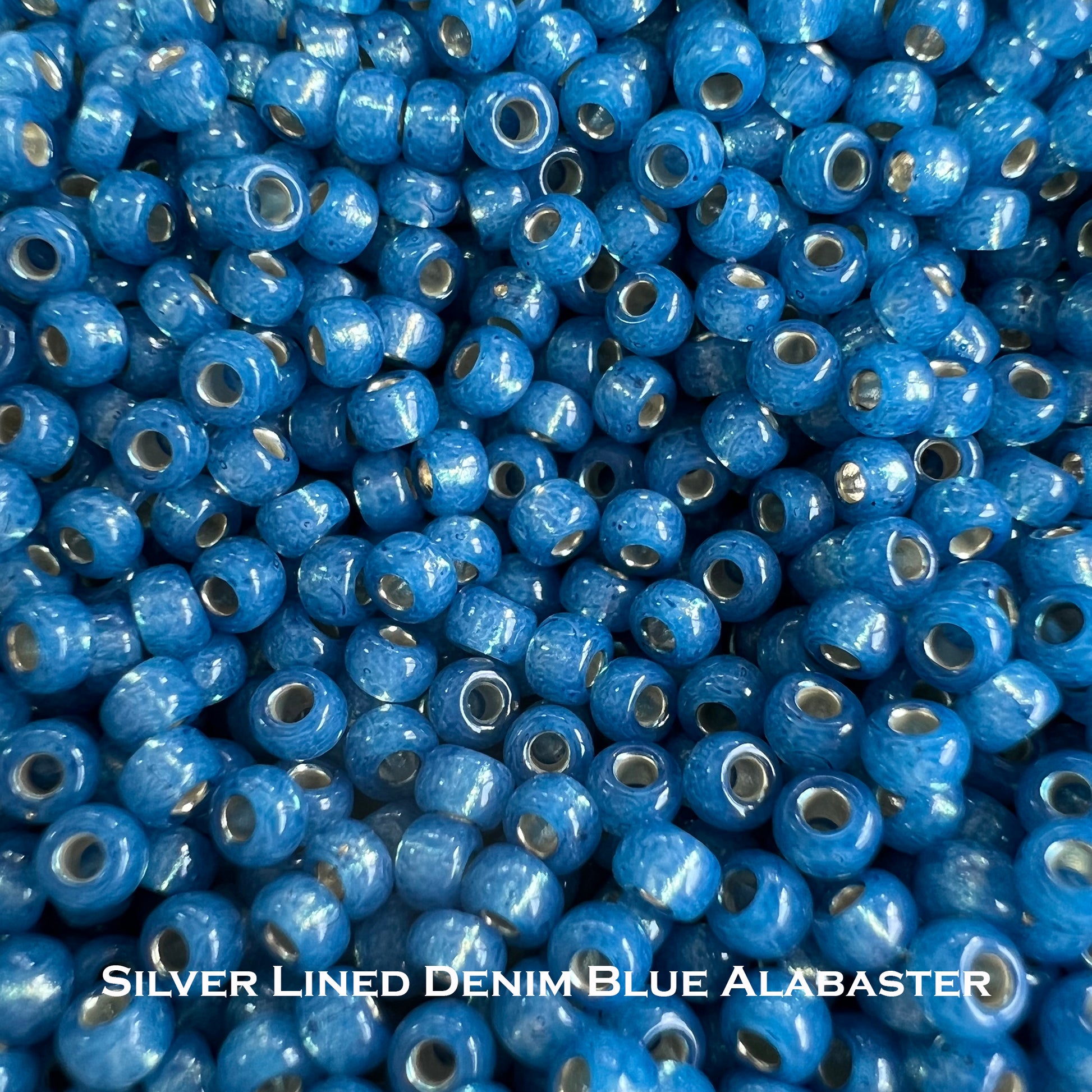 Silver-Lined Cobalt Miyuki Seed Beads 15/0